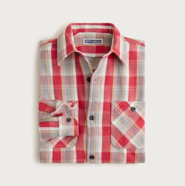 Wallace & Barnes cotton twill workshirt in plaid