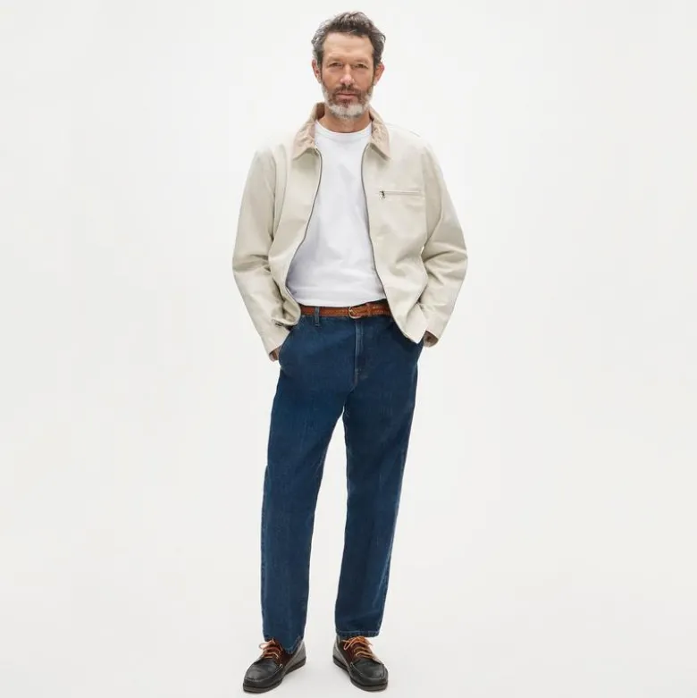 Wallace & Barnes creased slant-pocket jean in Japanese selvedge denim