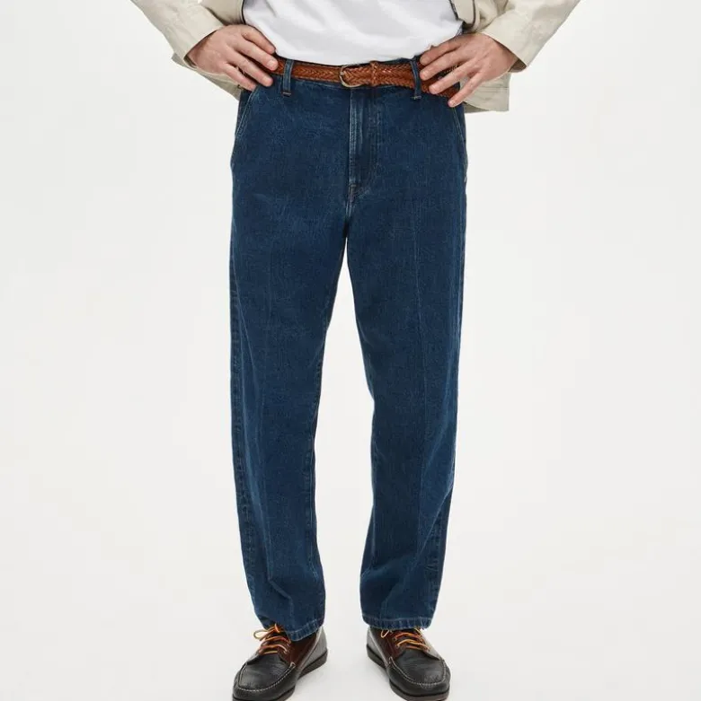 Wallace & Barnes creased slant-pocket jean in Japanese selvedge denim