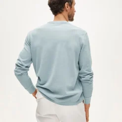 Washed piqué long-sleeve pocket T-shirt