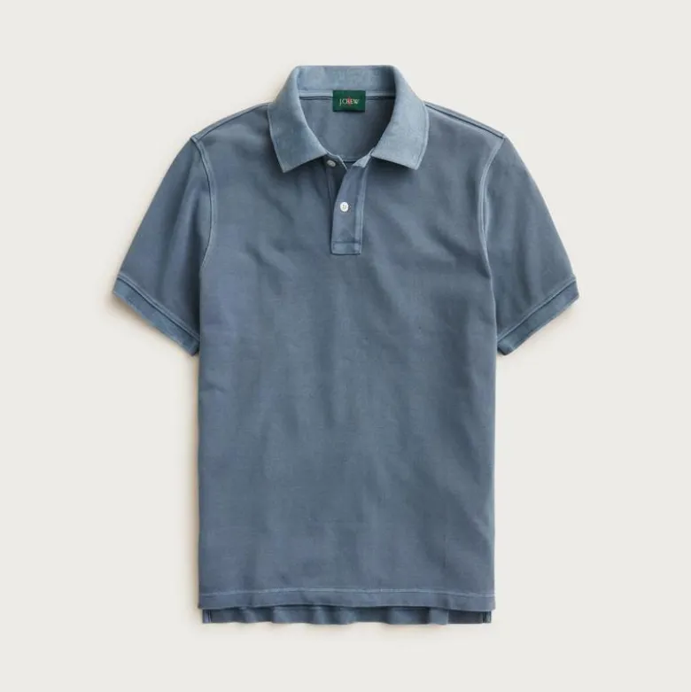 Washed piqué polo shirt