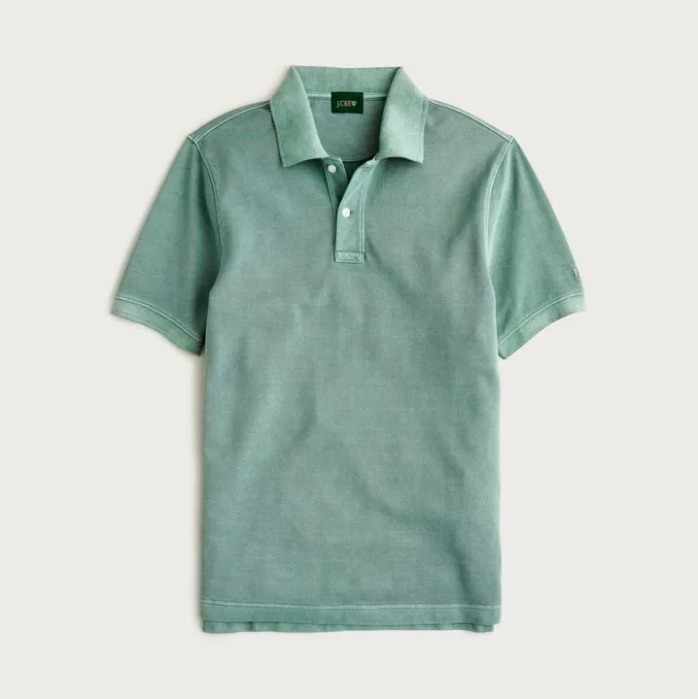 Washed piqué polo shirt