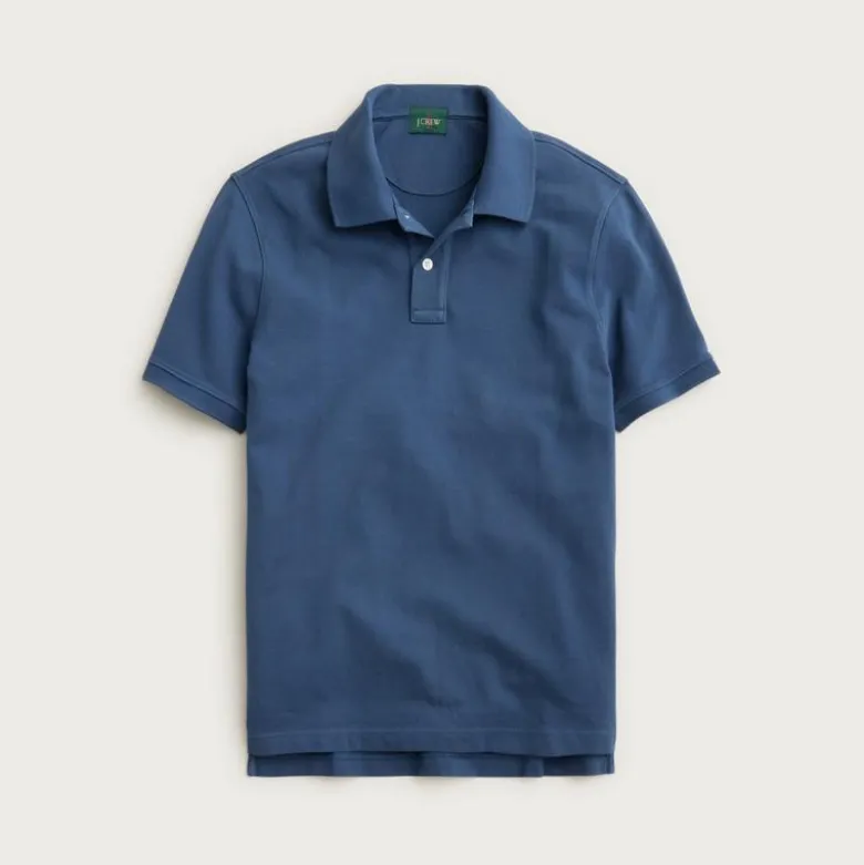 Washed piqué polo shirt