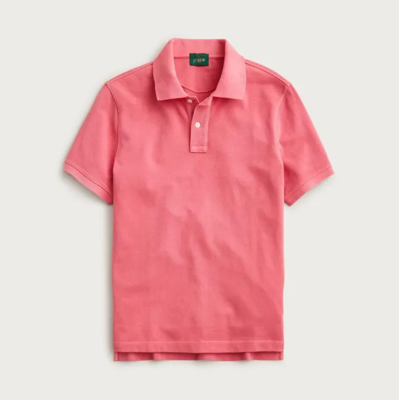 Washed piqué polo shirt