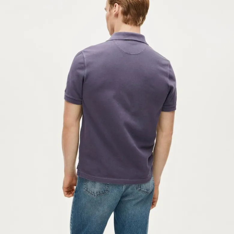 Washed piqué polo shirt