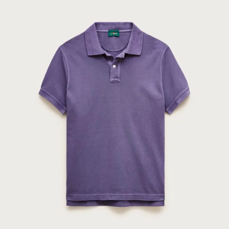 Washed piqué polo shirt