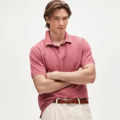 Washed piqué polo shirt