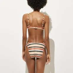 Wave bikini top in sparkle stripe