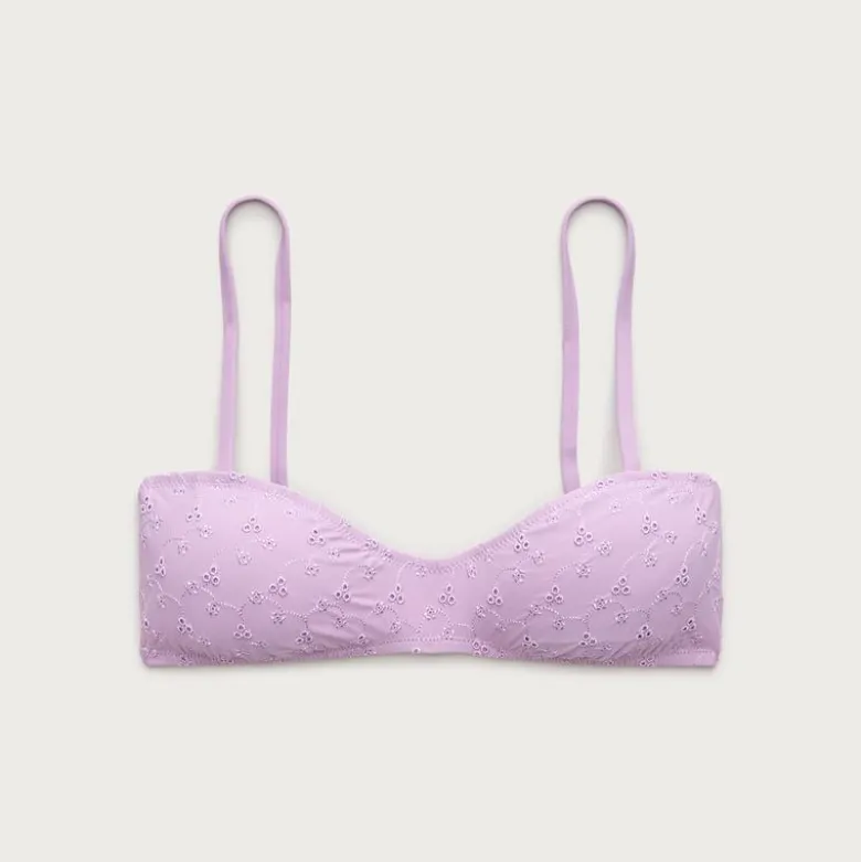 Wave eyelet bikini top