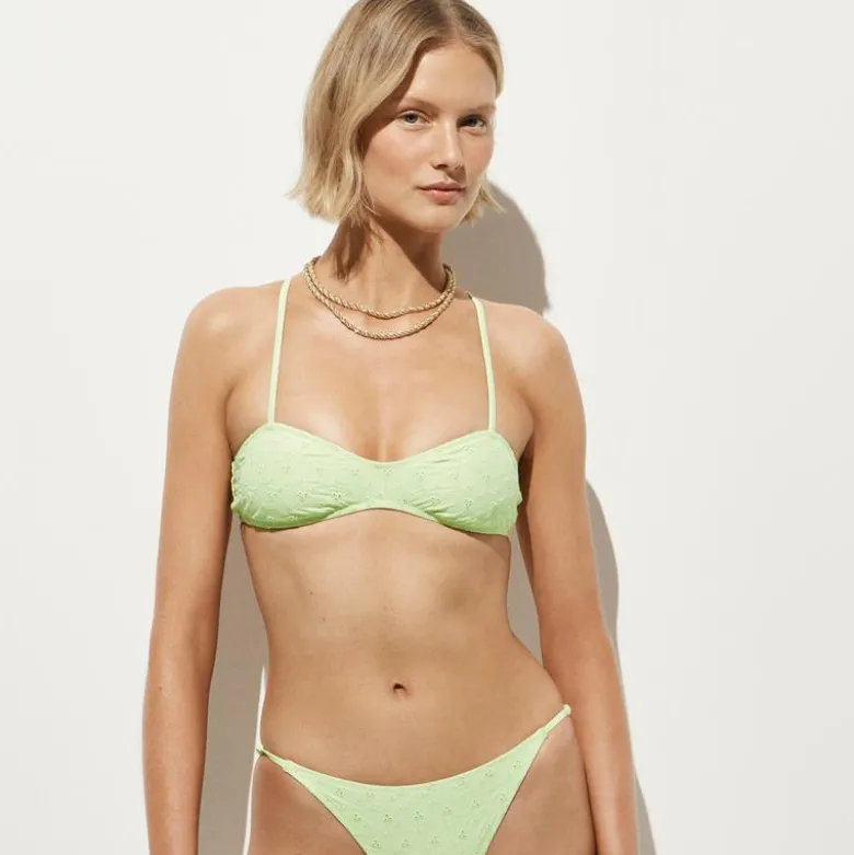 Wave eyelet bikini top