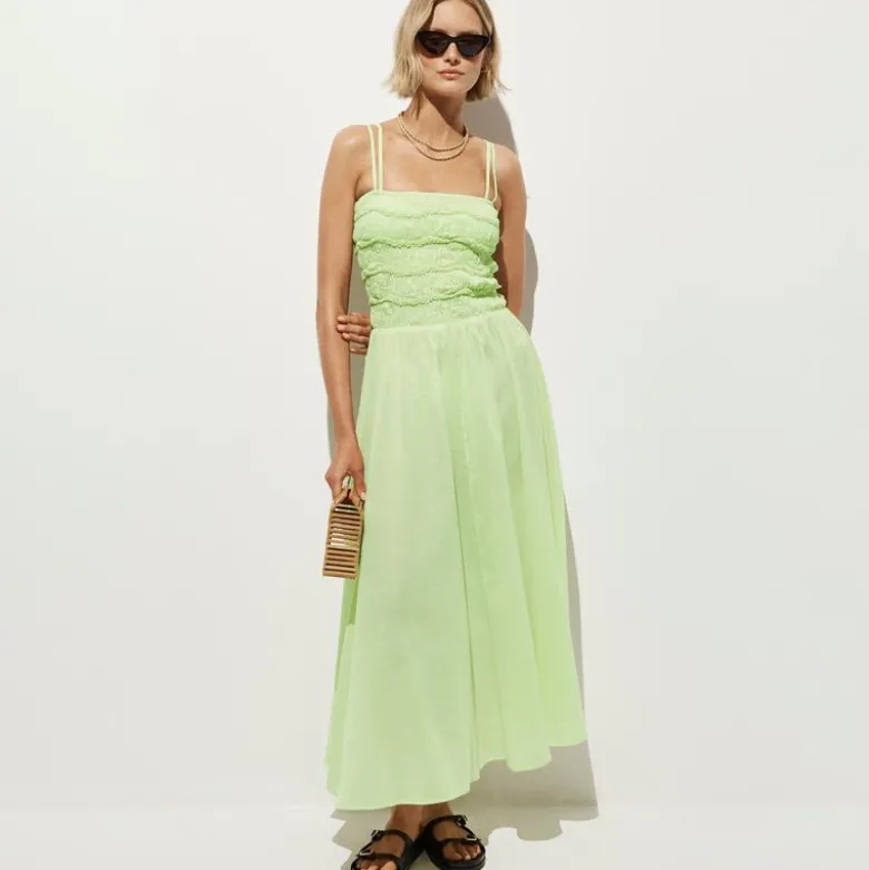 Wave maxi dress in cotton voile