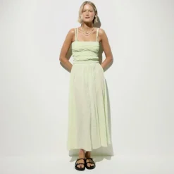 Wave maxi dress in cotton voile