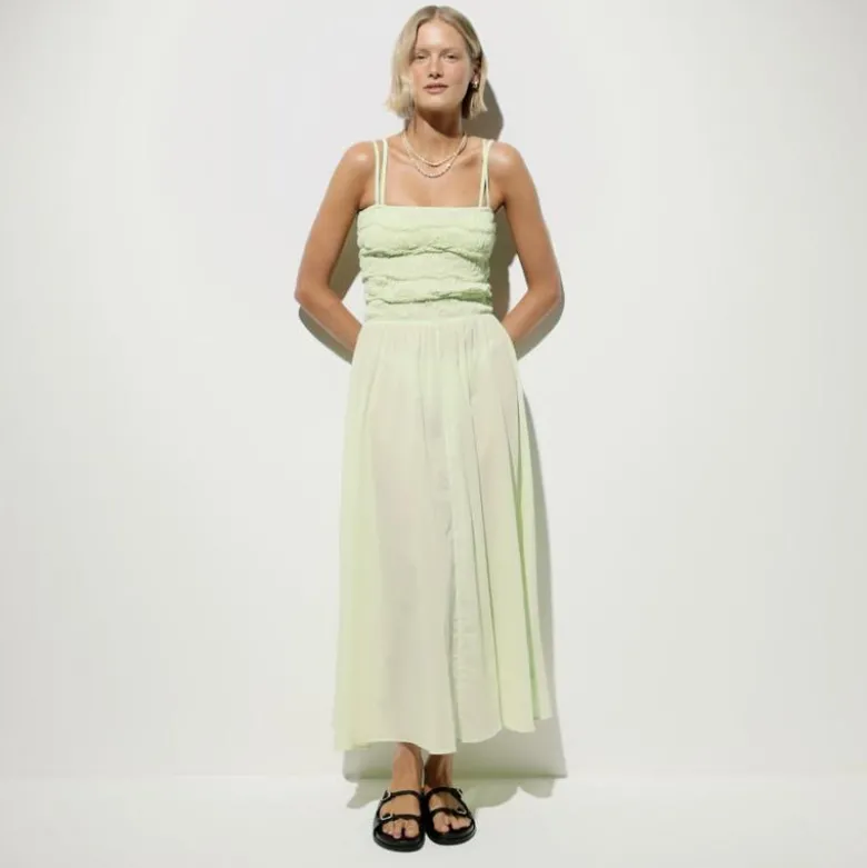 Wave maxi dress in cotton voile