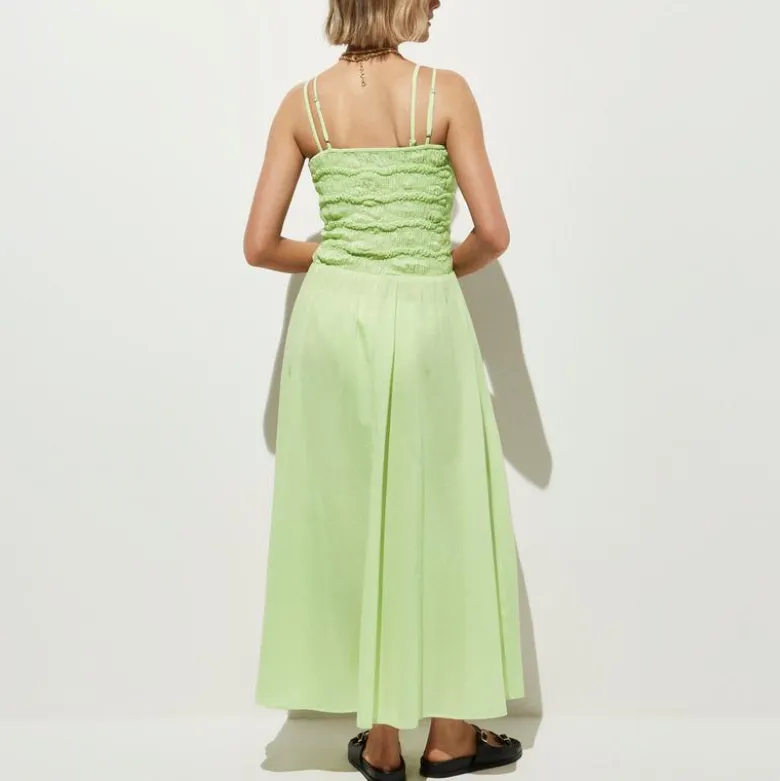 Wave maxi dress in cotton voile