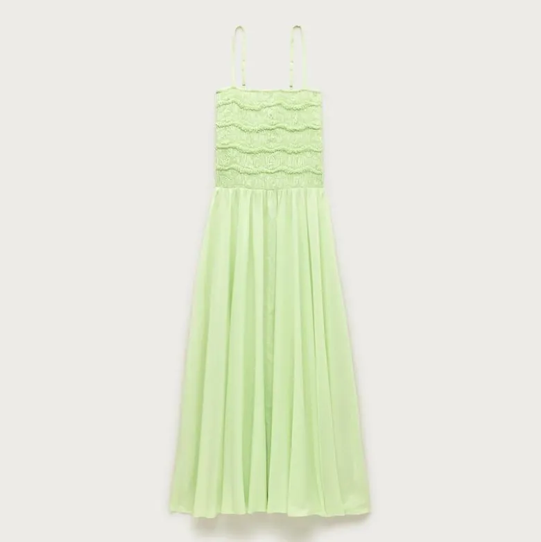 Wave maxi dress in cotton voile