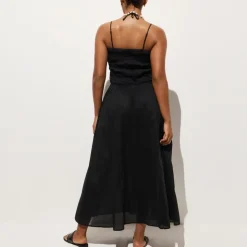 Wave maxi dress in cotton voile