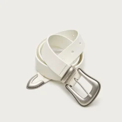 Western buckle belt in Italian leather