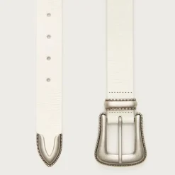 Western buckle belt in Italian leather