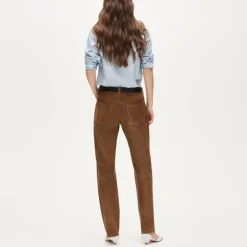 Western straight pant in leather