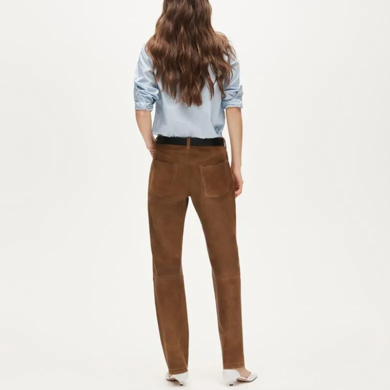 Western straight pant in leather
