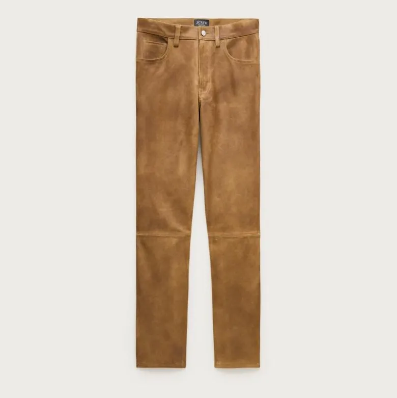 Western straight pant in leather