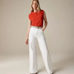 Wide-leg denim trouser in white