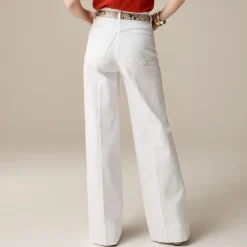 Wide-leg denim trouser in white