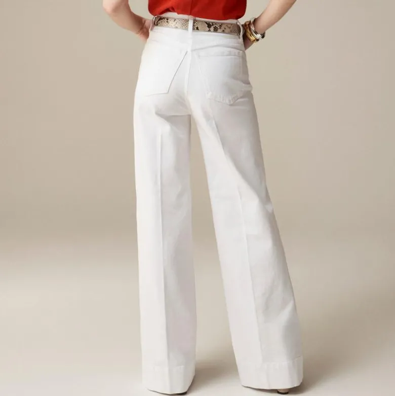 Wide-leg denim trouser in white