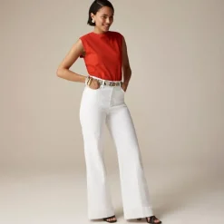 Wide-leg denim trouser in white