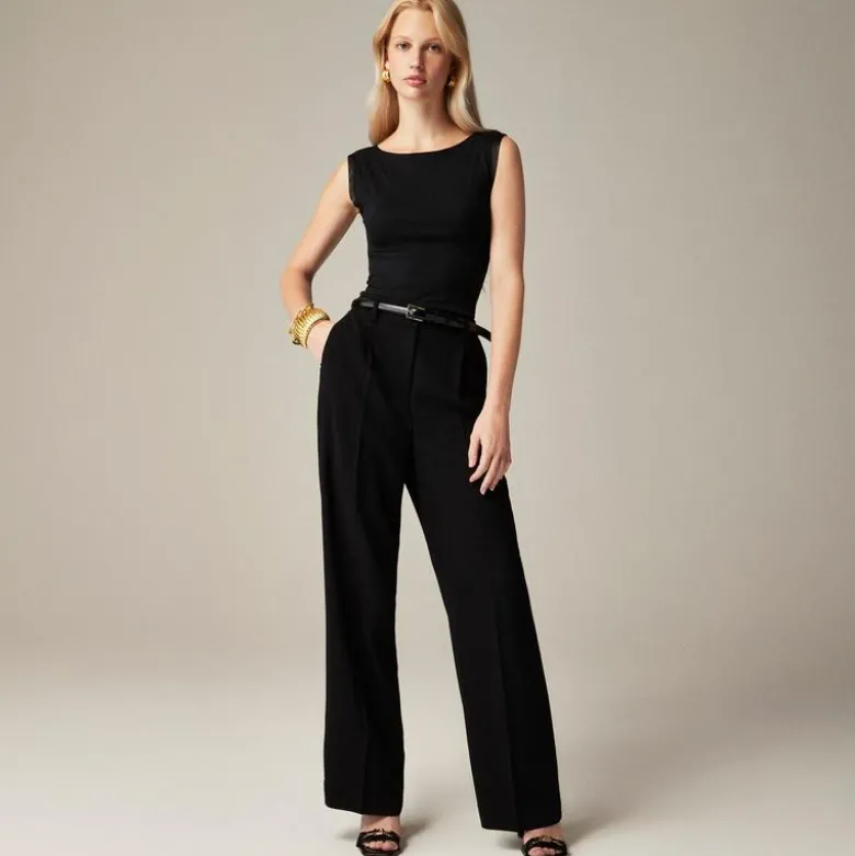 Wide-leg Essential pant in city crepe