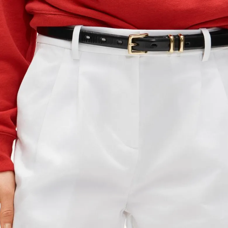 Wide-leg pleated pant