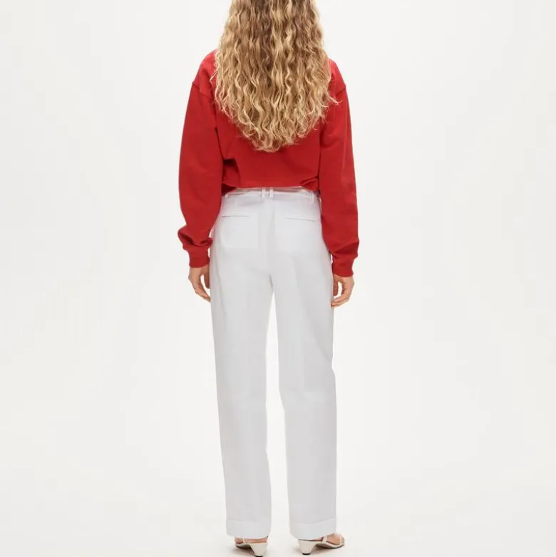 Wide-leg pleated pant
