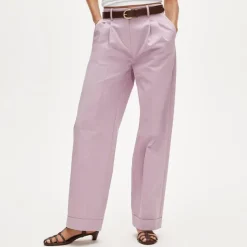 Wide-leg pleated pant