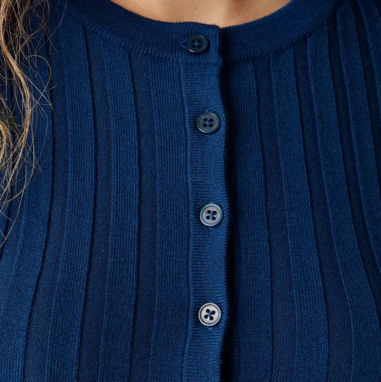 Wide-rib sweater-dress in merino wool blend