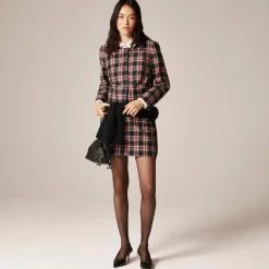 Wool-blend mini skirt in Stewart tartan