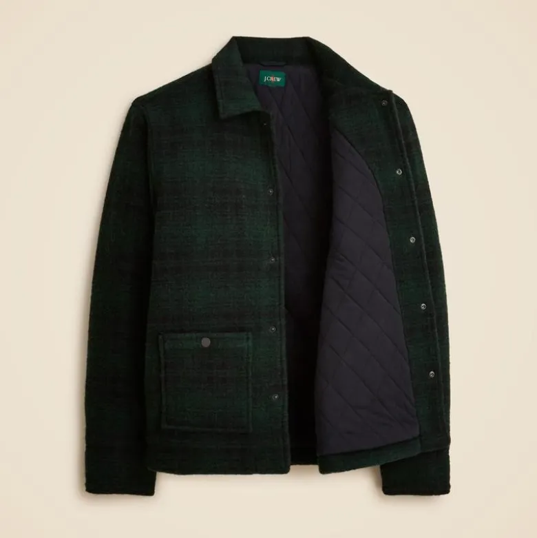 Wool-blend sherpa fleece coverall jacket