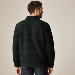 Wool-blend sherpa fleece coverall jacket