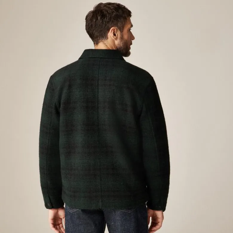 Wool-blend sherpa fleece coverall jacket