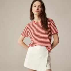 Wrap-front skort in bi-stretch cotton blend
