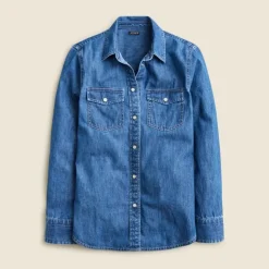 Wren slim western chambray shirt in Villere wash