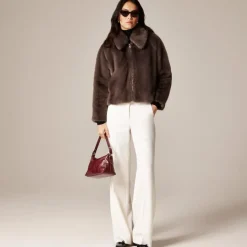 Zip-up jacket in faux fur