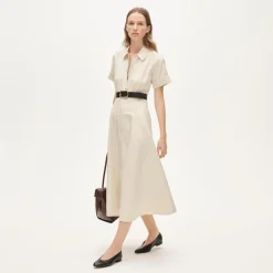 Zip-up shirt-dress in Gramercy linen blend